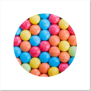 Multicolored Sweet and Sour Candy Sugar Tarts Photo Circle Posters and Art